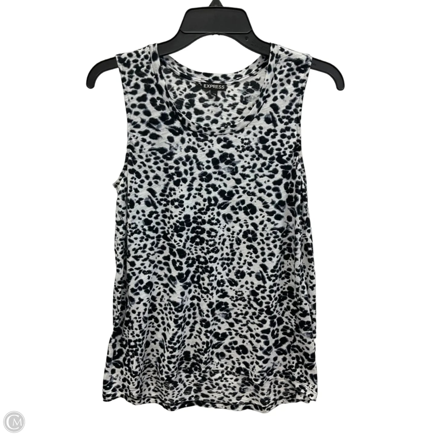 Top Sleeveless By Express In Black & White, Size: S