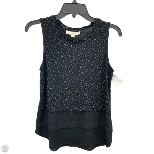 Top Sleeveless By Loft In Black, Size: M