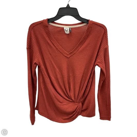 Top Long Sleeve By Anthropologie In Brown, Size: Xxs
