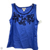 Top Sleeveless By Loft In Blue, Size: S