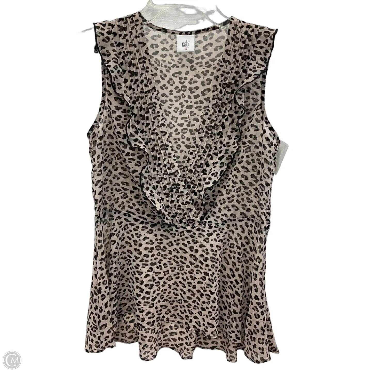 Top Sleeveless By Cabi In Animal Print, Size: Xs