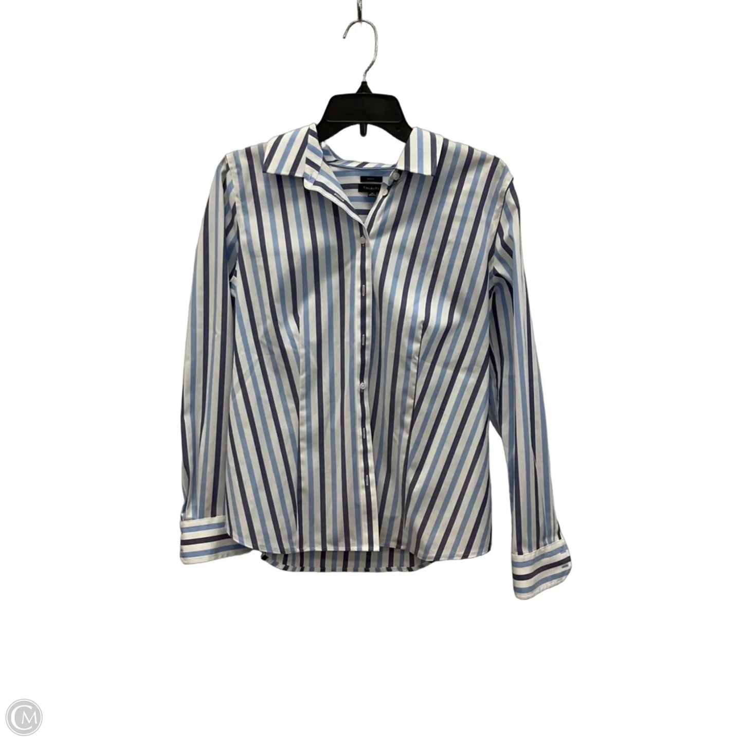 Blouse Long Sleeve By Talbots In Striped Pattern, Size: M