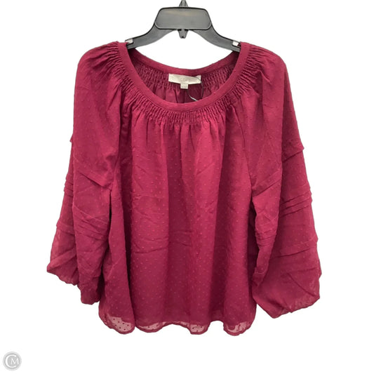 Top Long Sleeve By Loft In Red, Size: Xl