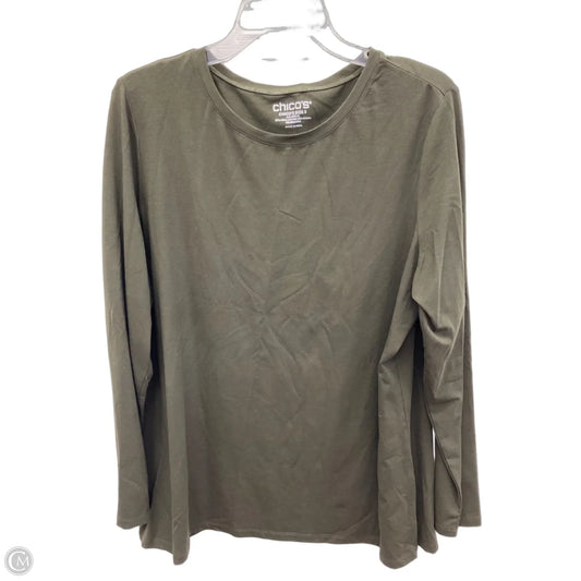 Top Long Sleeve By Chicos In Green, Size: Xl