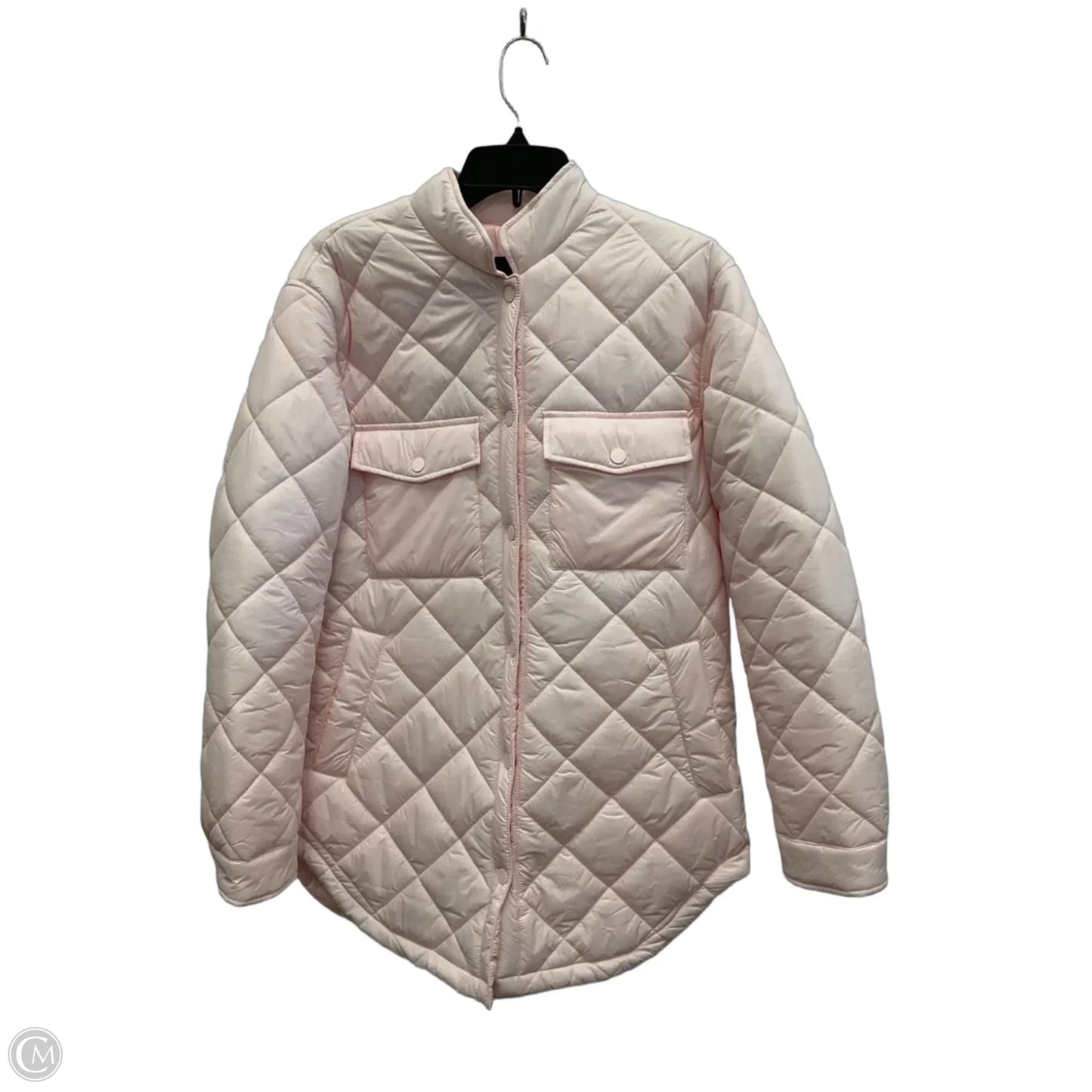 Jacket Puffer & Quilted By Karen Kane In Pink, Size: M