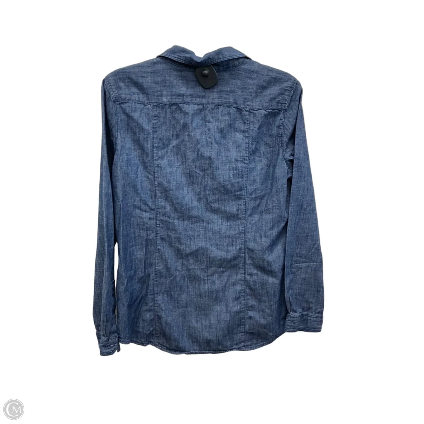 Blouse Long Sleeve By Loft In Blue Denim, Size: M