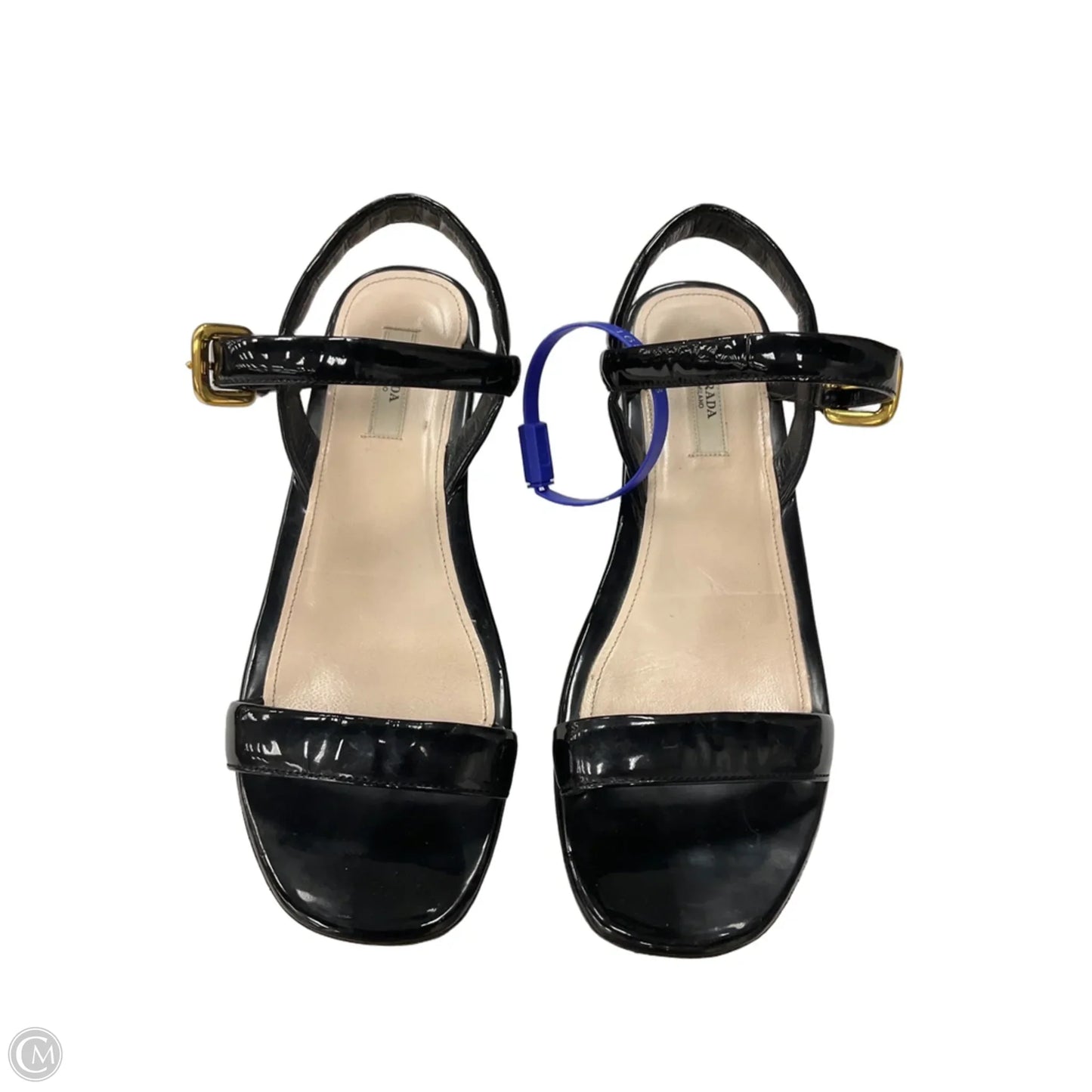 Sandals Luxury Designer By Prada In Black, Size: 7.5