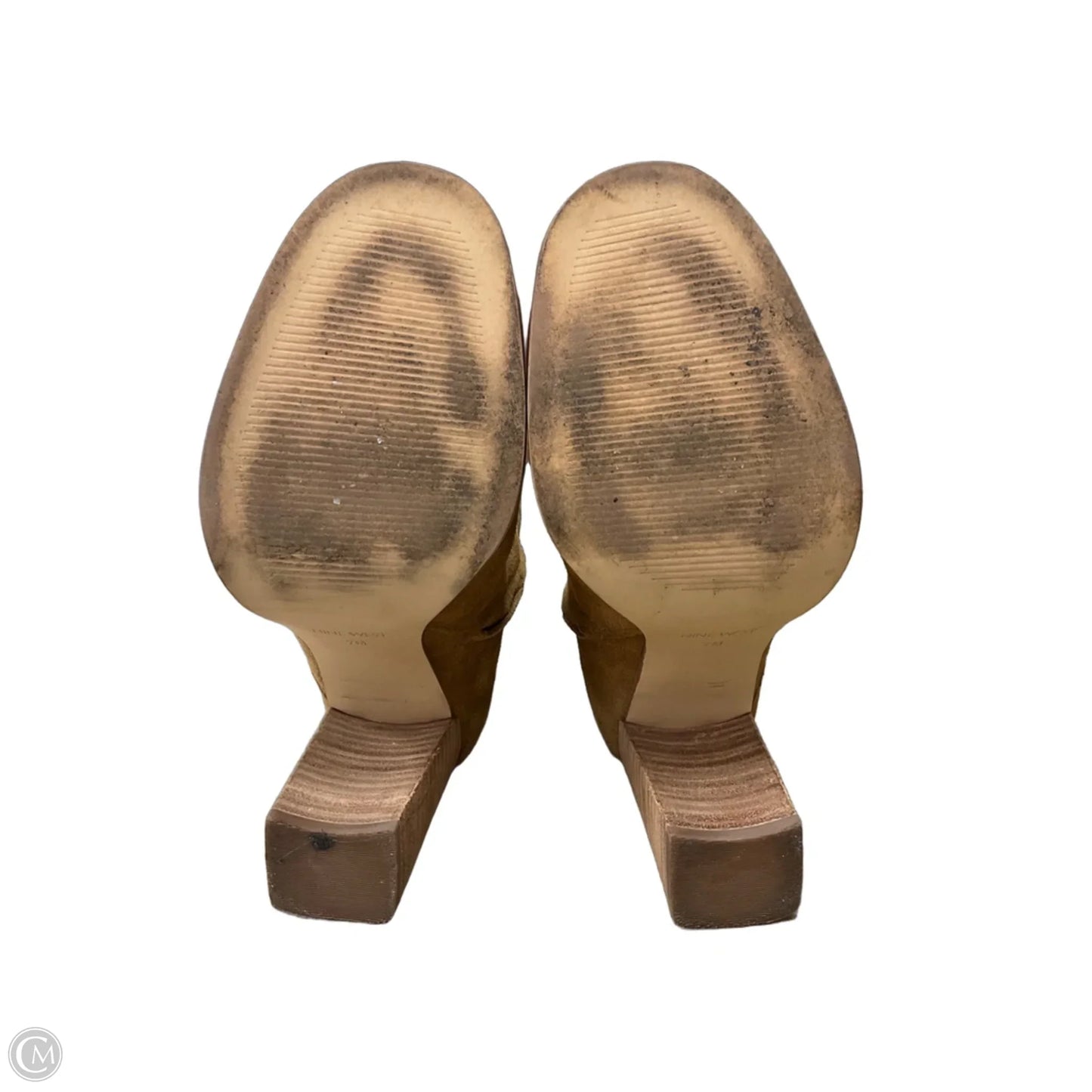 Boots Ankle Heels By Nine West In Brown, Size: 7