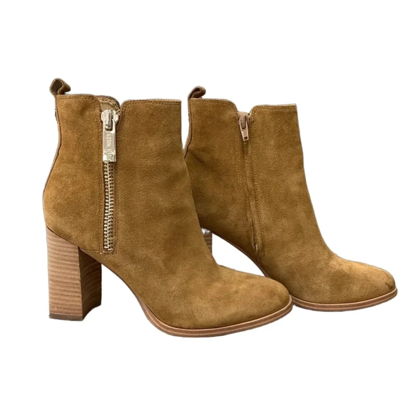 Boots Ankle Heels By Nine West In Brown, Size: 7
