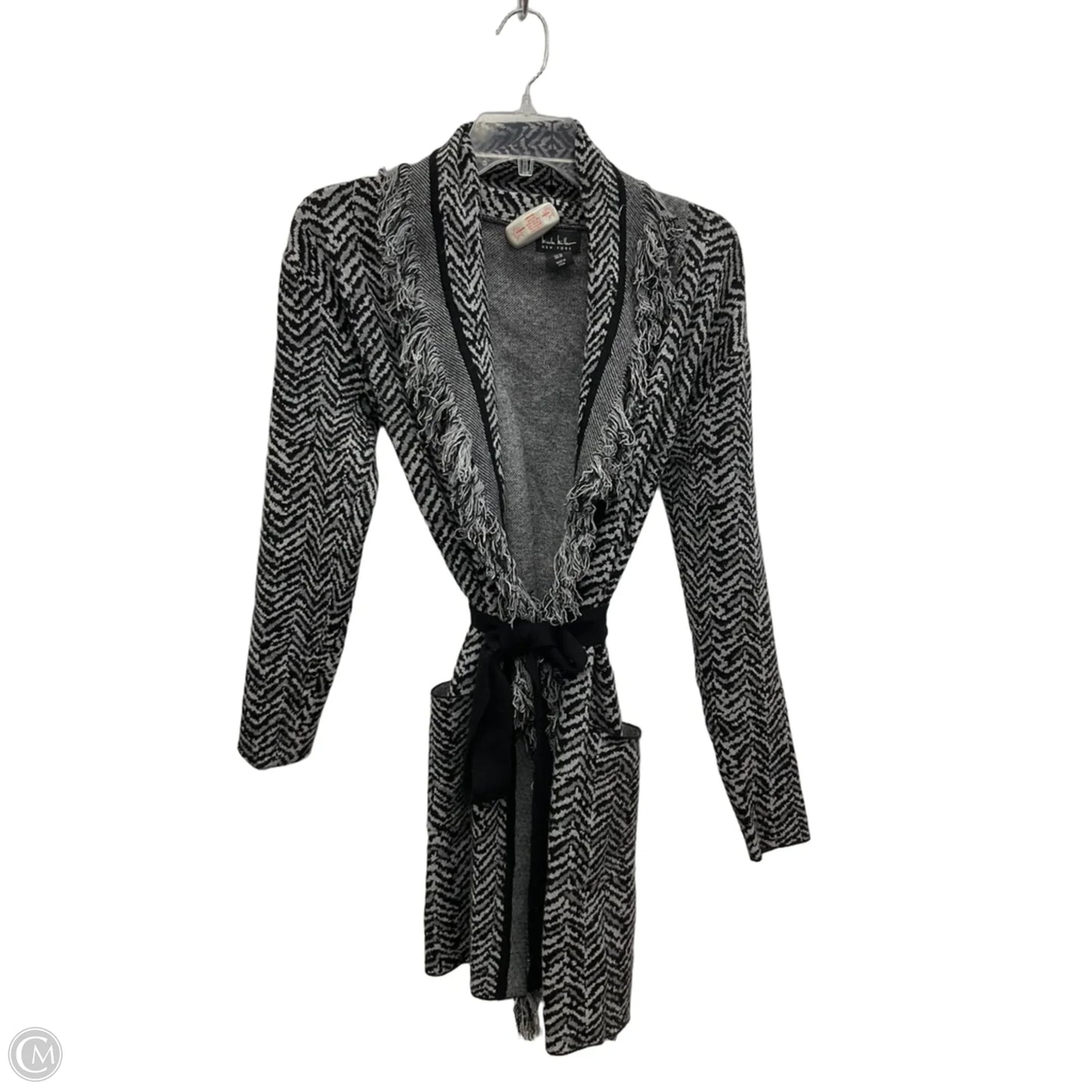 Cardigan By Nicole Miller In Grey, Size: Xs