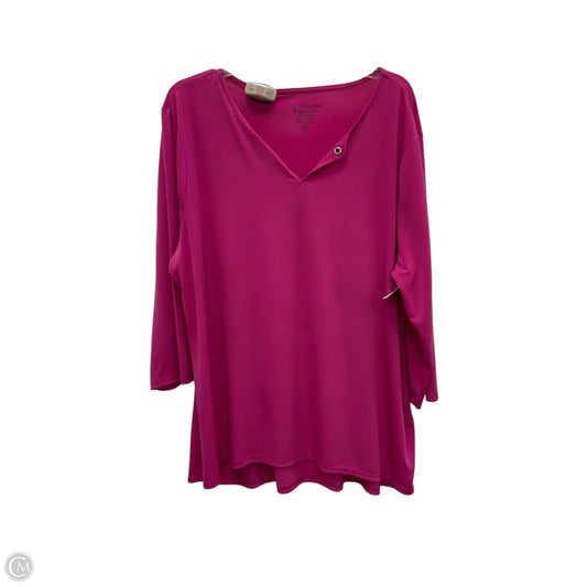 Top Short Sleeve By Chicos In Pink, Size: 4x