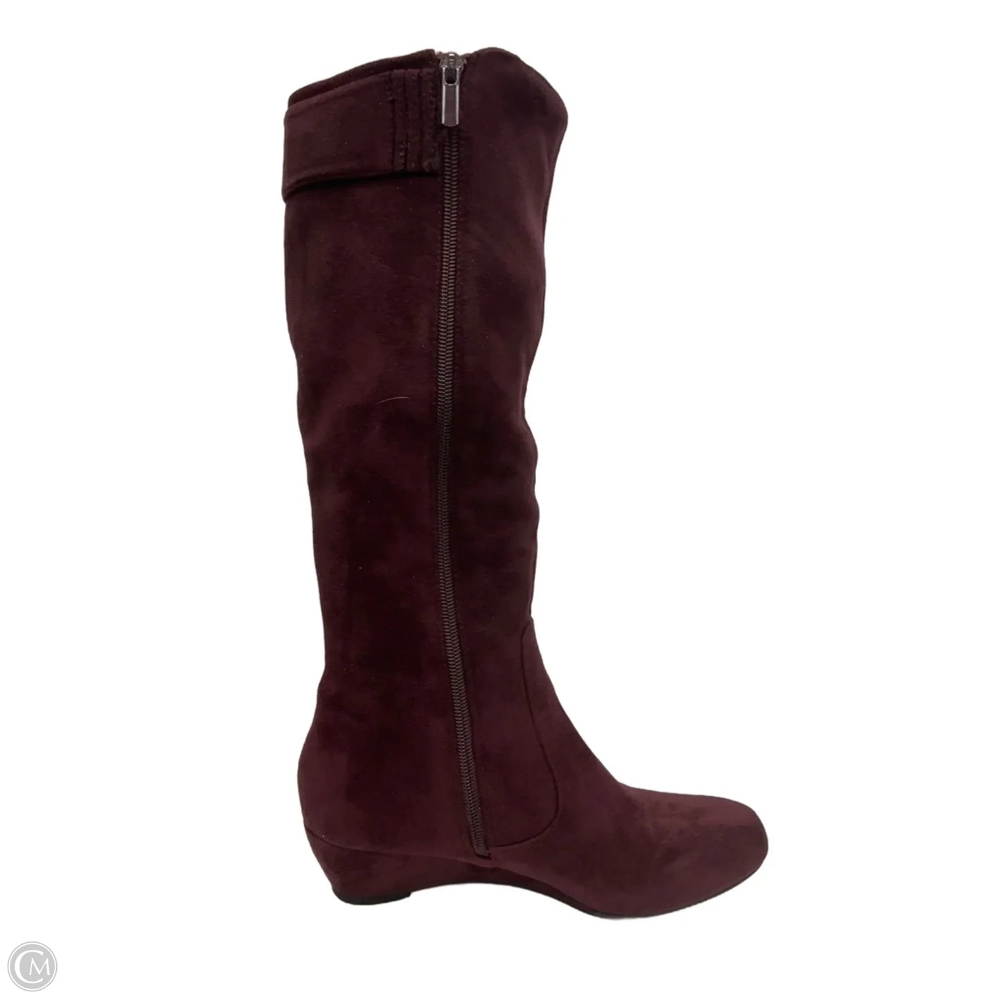 Boots Mid-calf Flats By Impo In Maroon, Size: 8