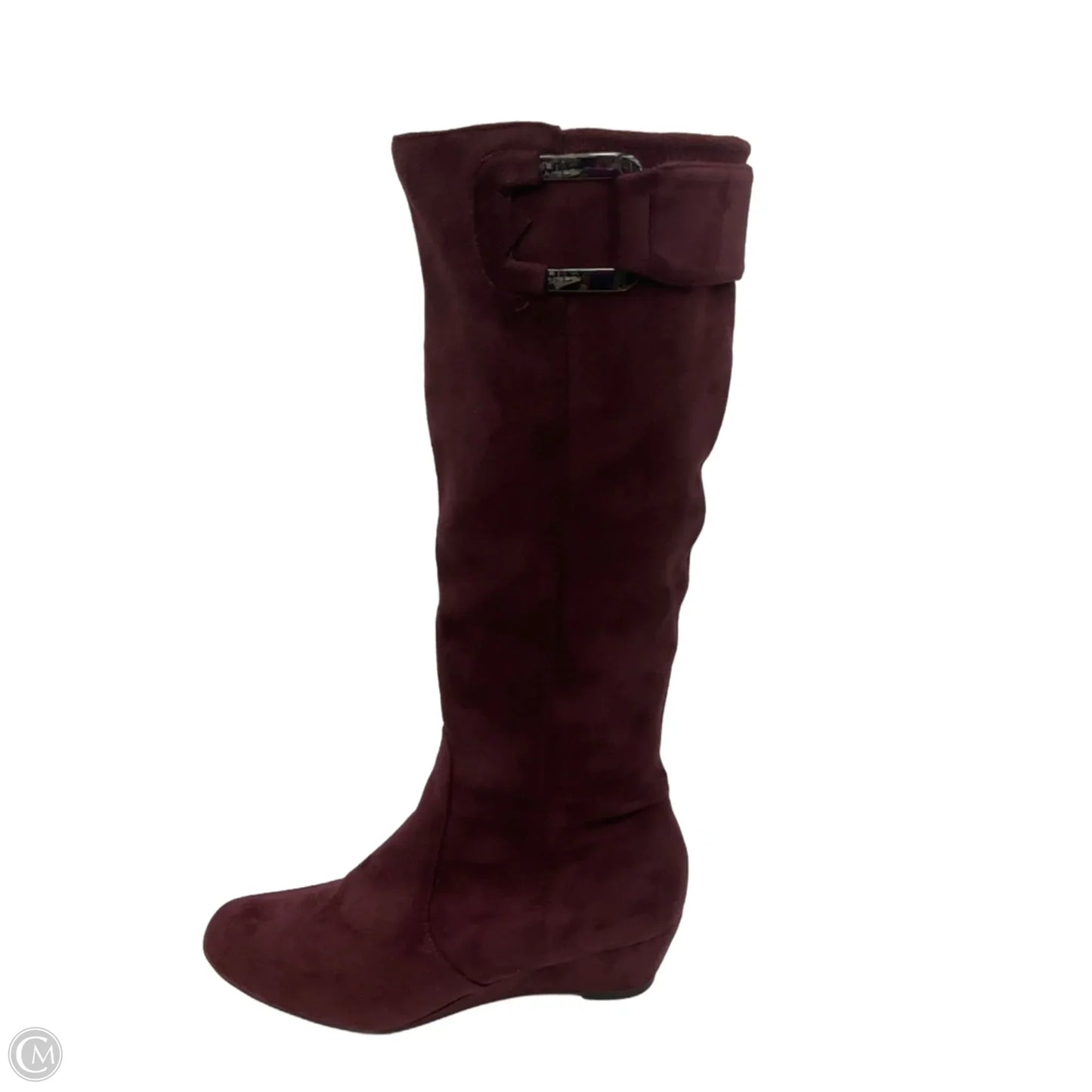 Boots Mid-calf Flats By Impo In Maroon, Size: 8