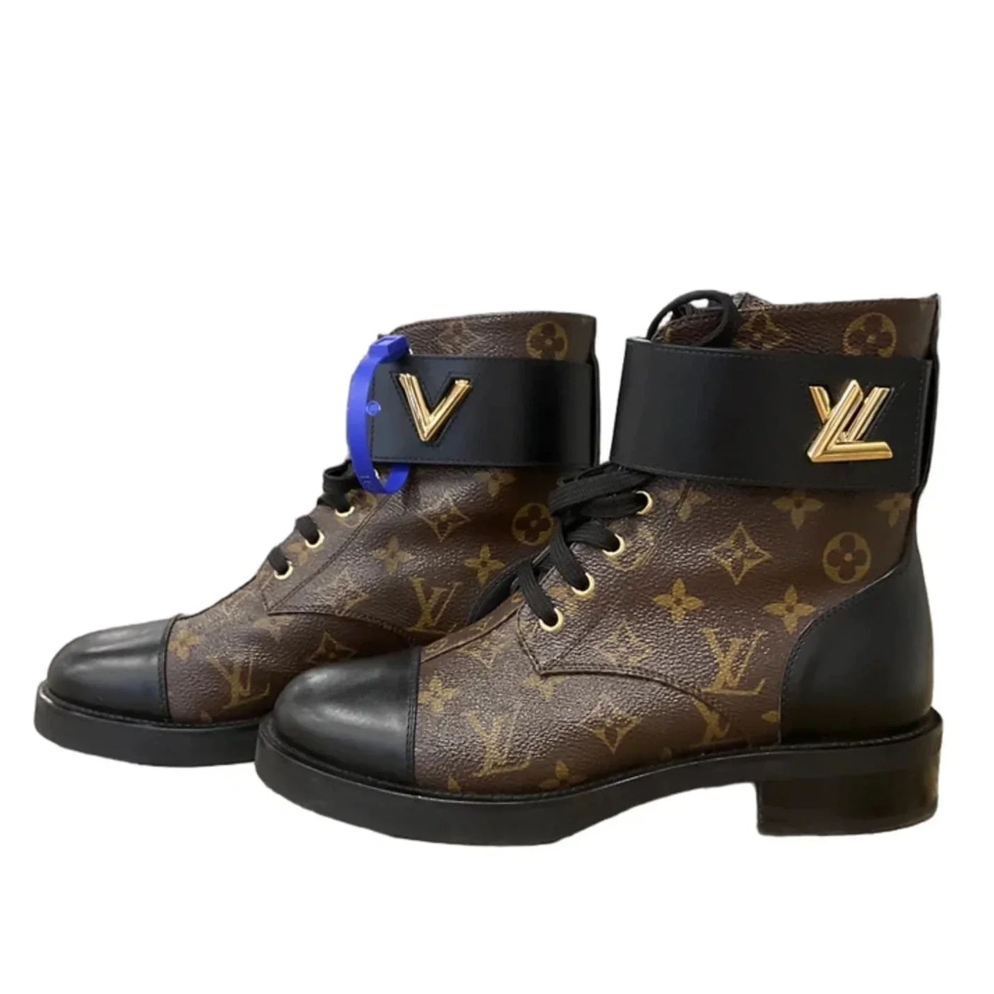 Boots Luxury Designer By Louis Vuitton In Brown, Size: 9