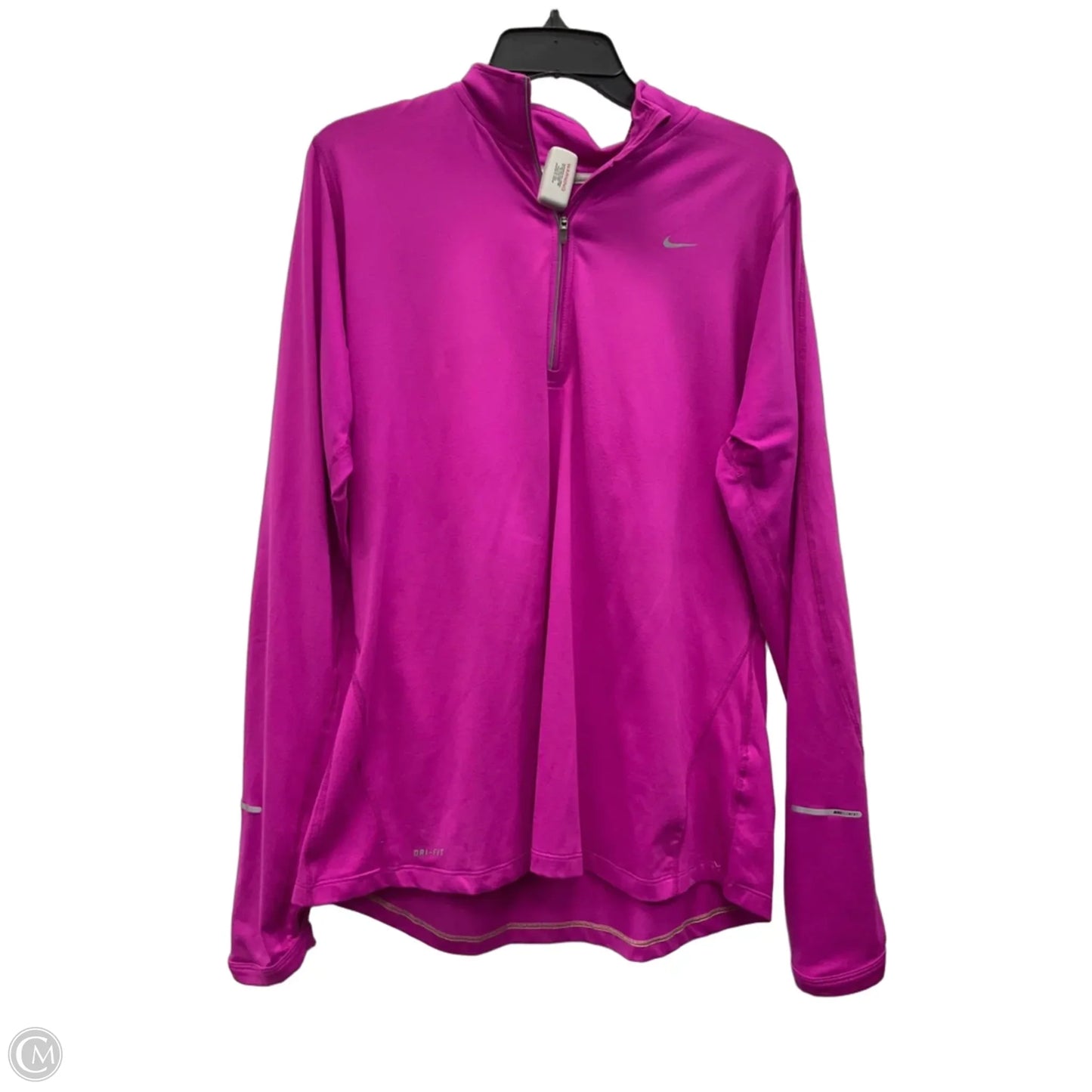 Athletic Top Long Sleeve Collar By Nike Apparel In Pink, Size: Xl