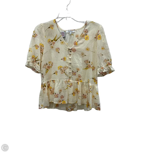 Top 3/4 Sleeve By Madewell In Yellow, Size: S