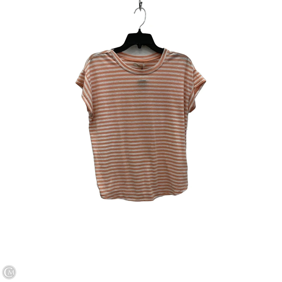 Top Short Sleeve By Madewell In Striped Pattern, Size: M