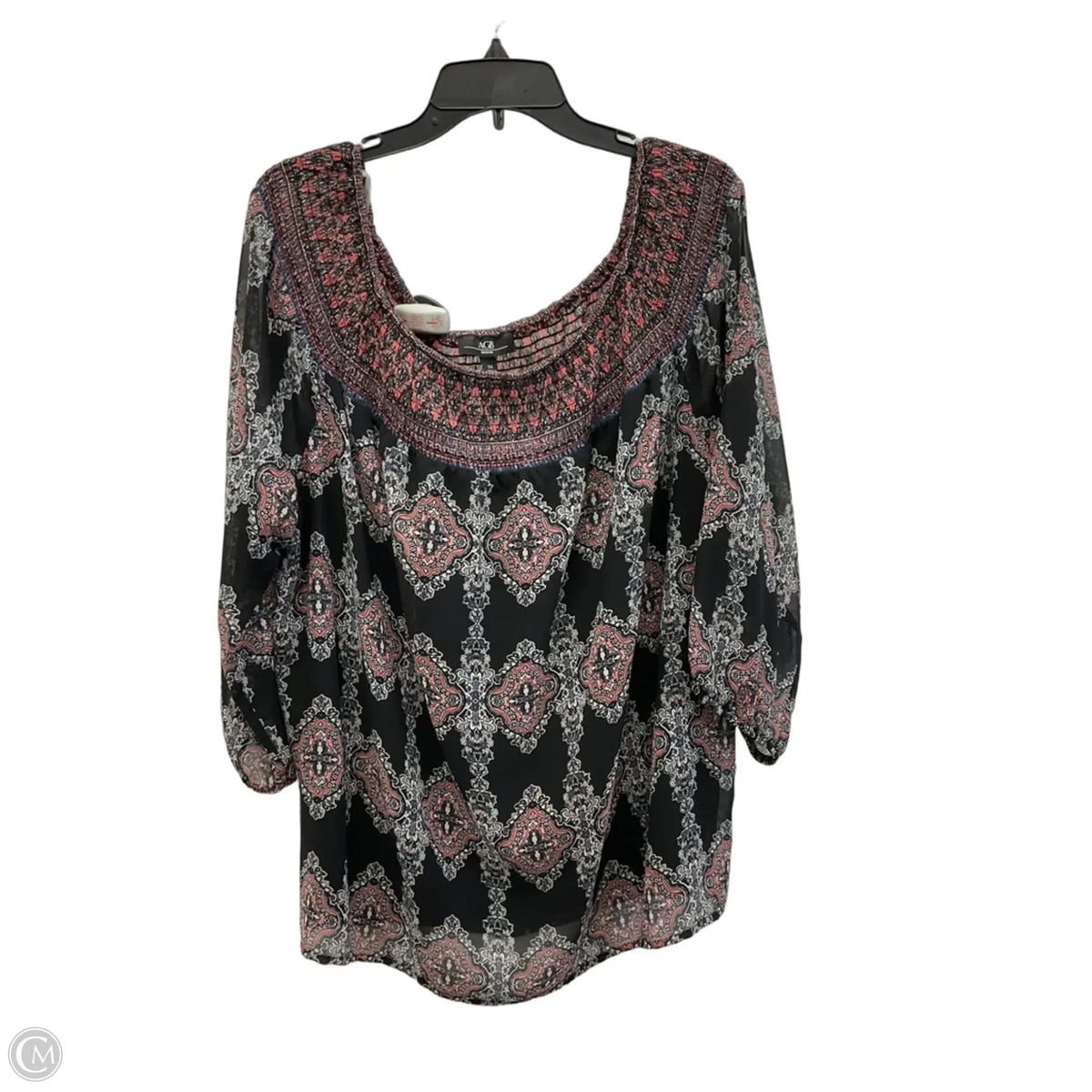 Top Long Sleeve By Agb In Black, Size: 2x