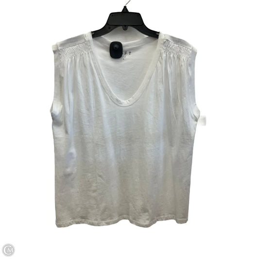 Top Sleeveless By Loft In White, Size: L