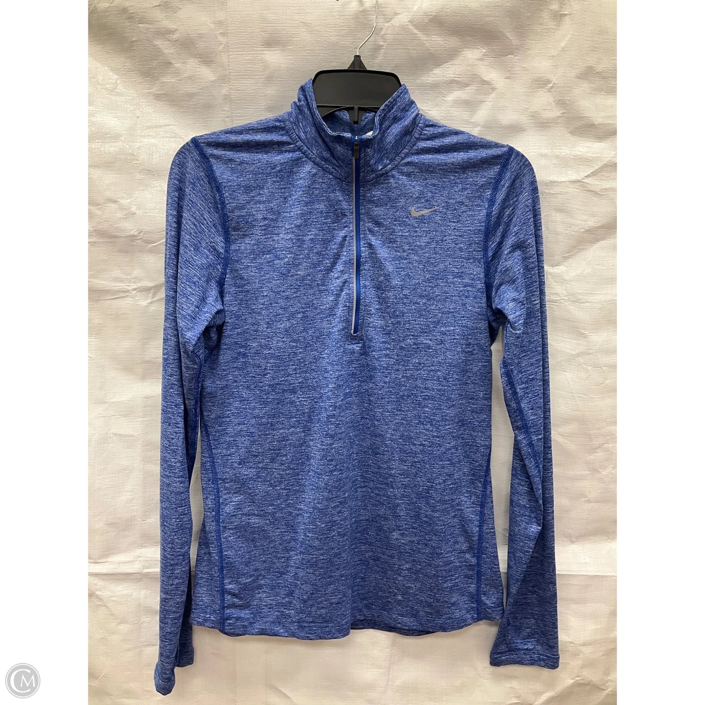 Athletic Top Long Sleeve Collar By Nike Apparel In Blue, Size: S