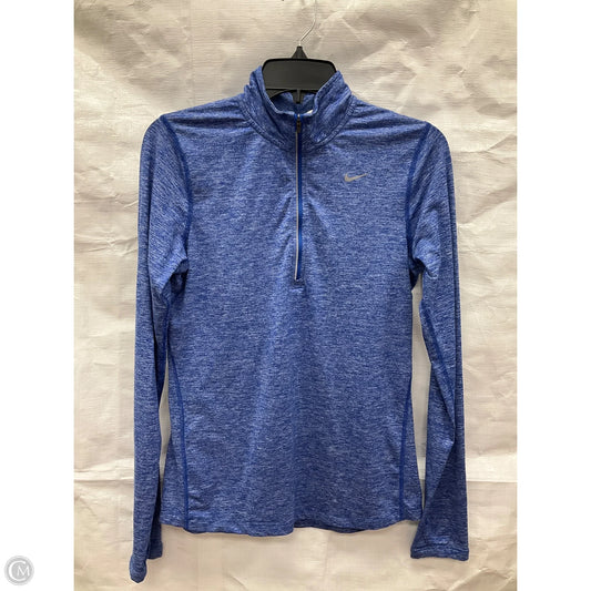 Athletic Top Long Sleeve Collar By Nike Apparel In Blue, Size: S