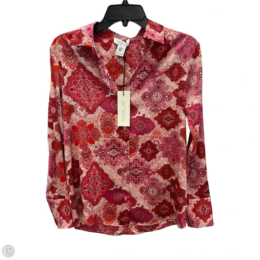 Blouse Long Sleeve By Rachel Zoe In Pink, Size: Xs
