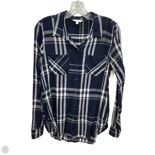 Blouse Long Sleeve By Lucky Brand In Blue, Size: M