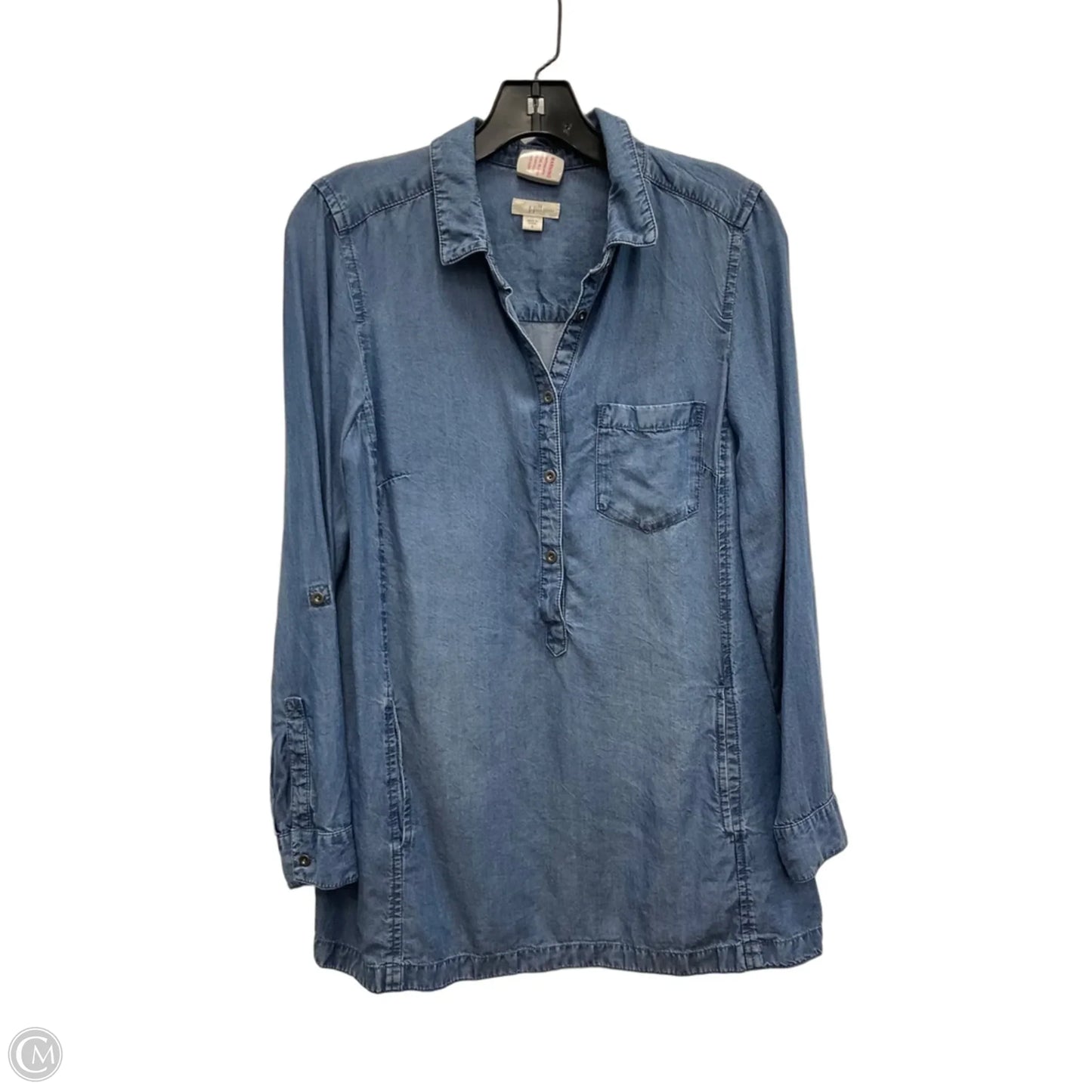 Top Long Sleeve By J. Jill In Blue Denim, Size: S