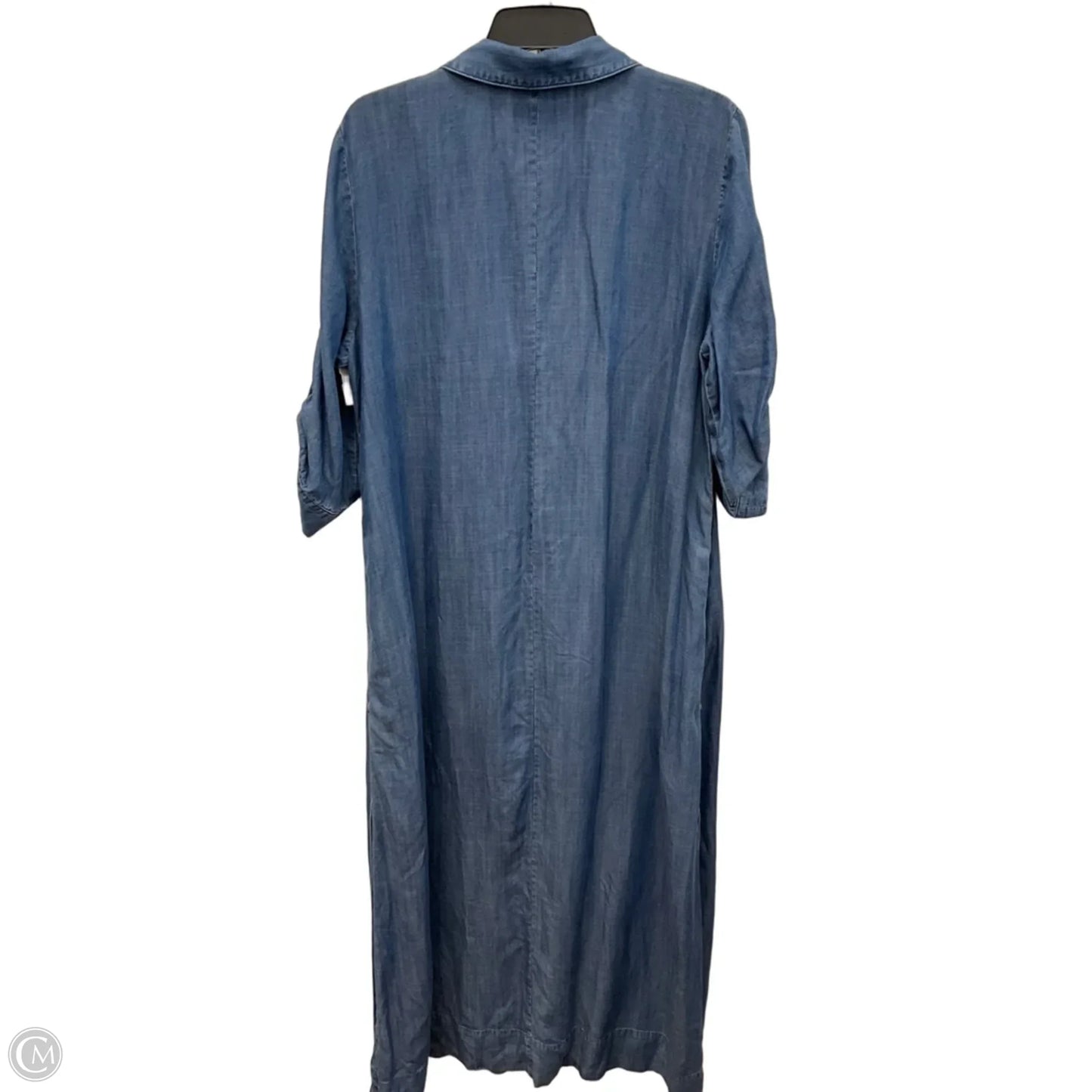 Dress Casual Maxi By Chicos In Blue Denim, Size: L