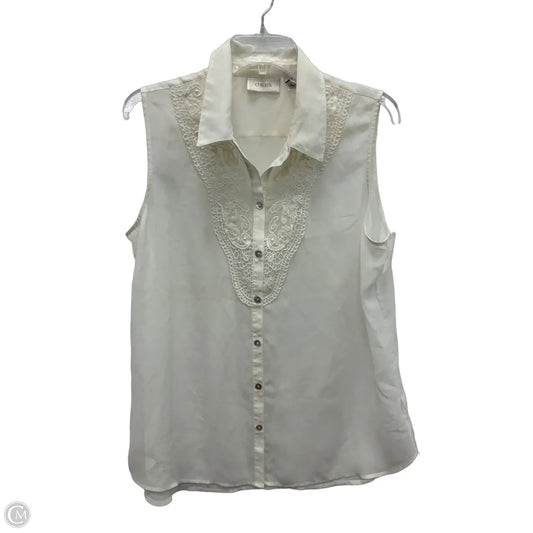 Top Sleeveless By Chicos In Cream, Size: L