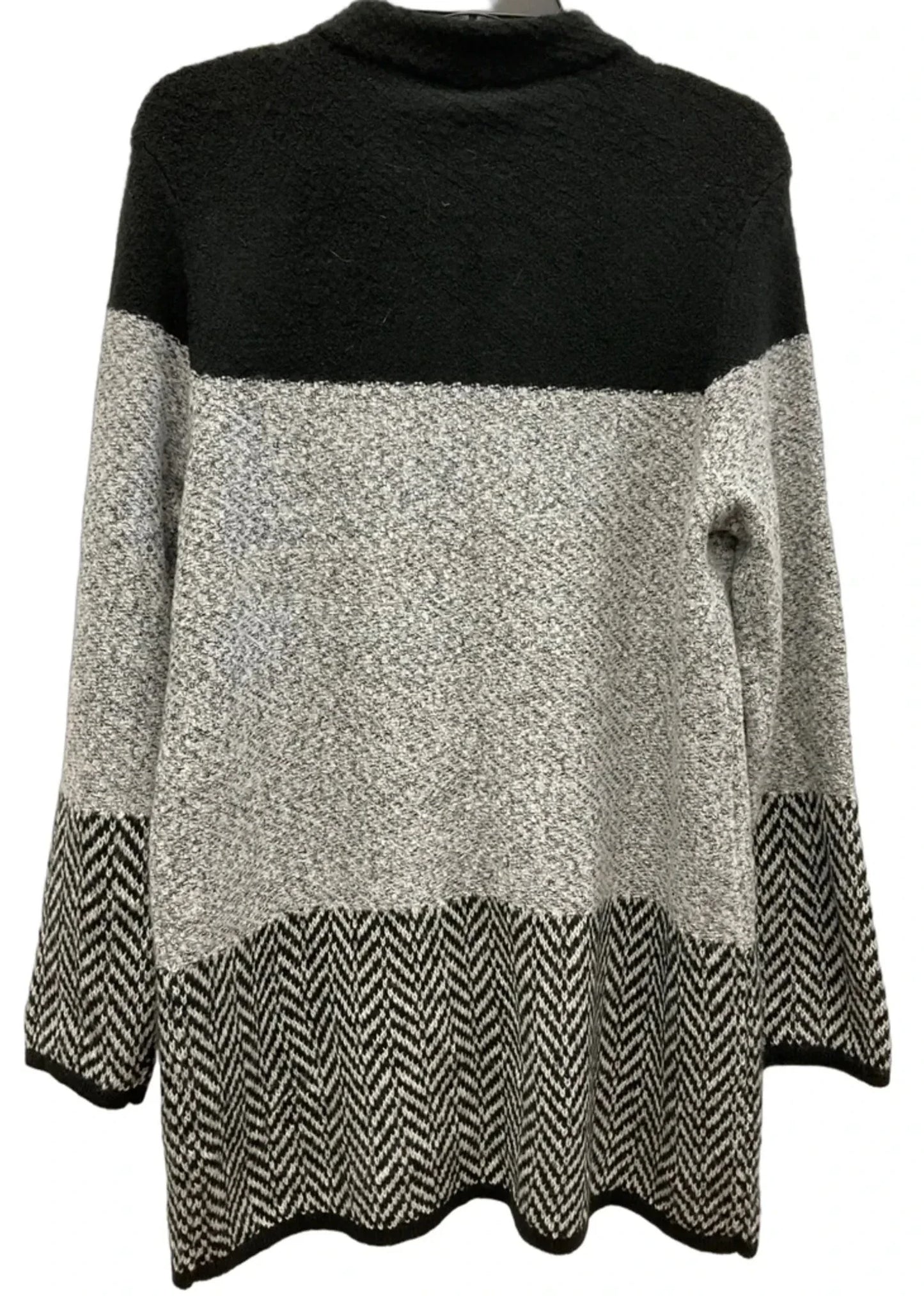 Cardigan By Chicos In Black & Grey, Size: M