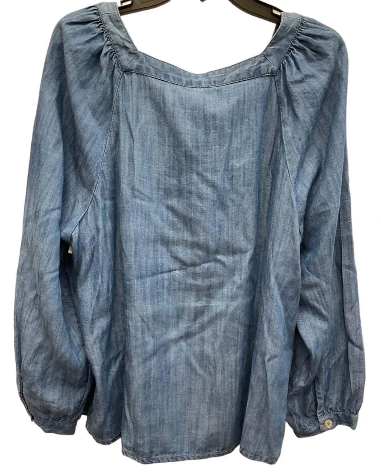 Top Long Sleeve By Talbots In Blue Denim, Size: Xlp
