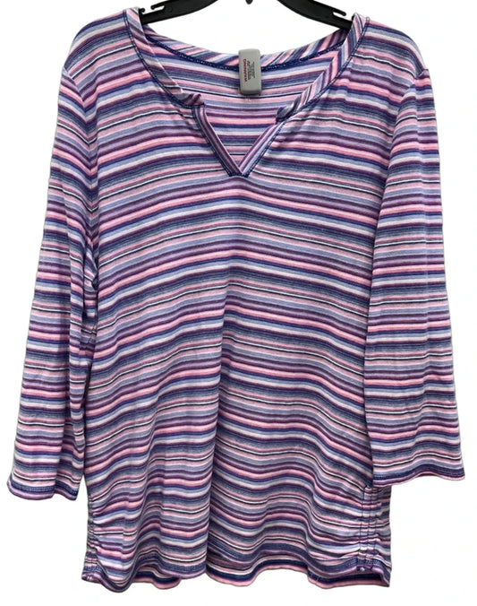 Athletic Top Long Sleeve Crewneck By Talbots In Pink & Purple, Size: Xl