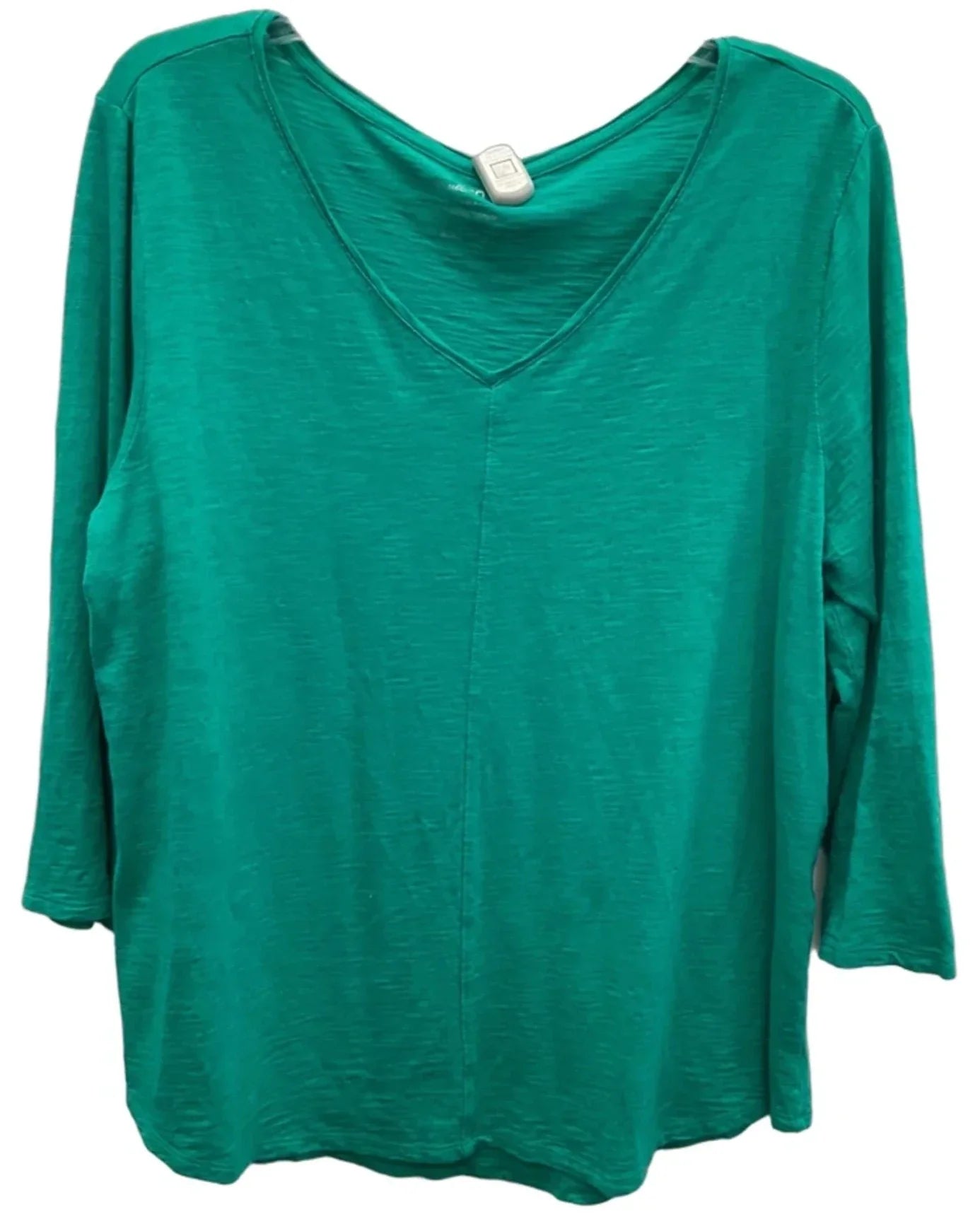 Top 3/4 Sleeve Basic By Chicos In Green, Size: Xl