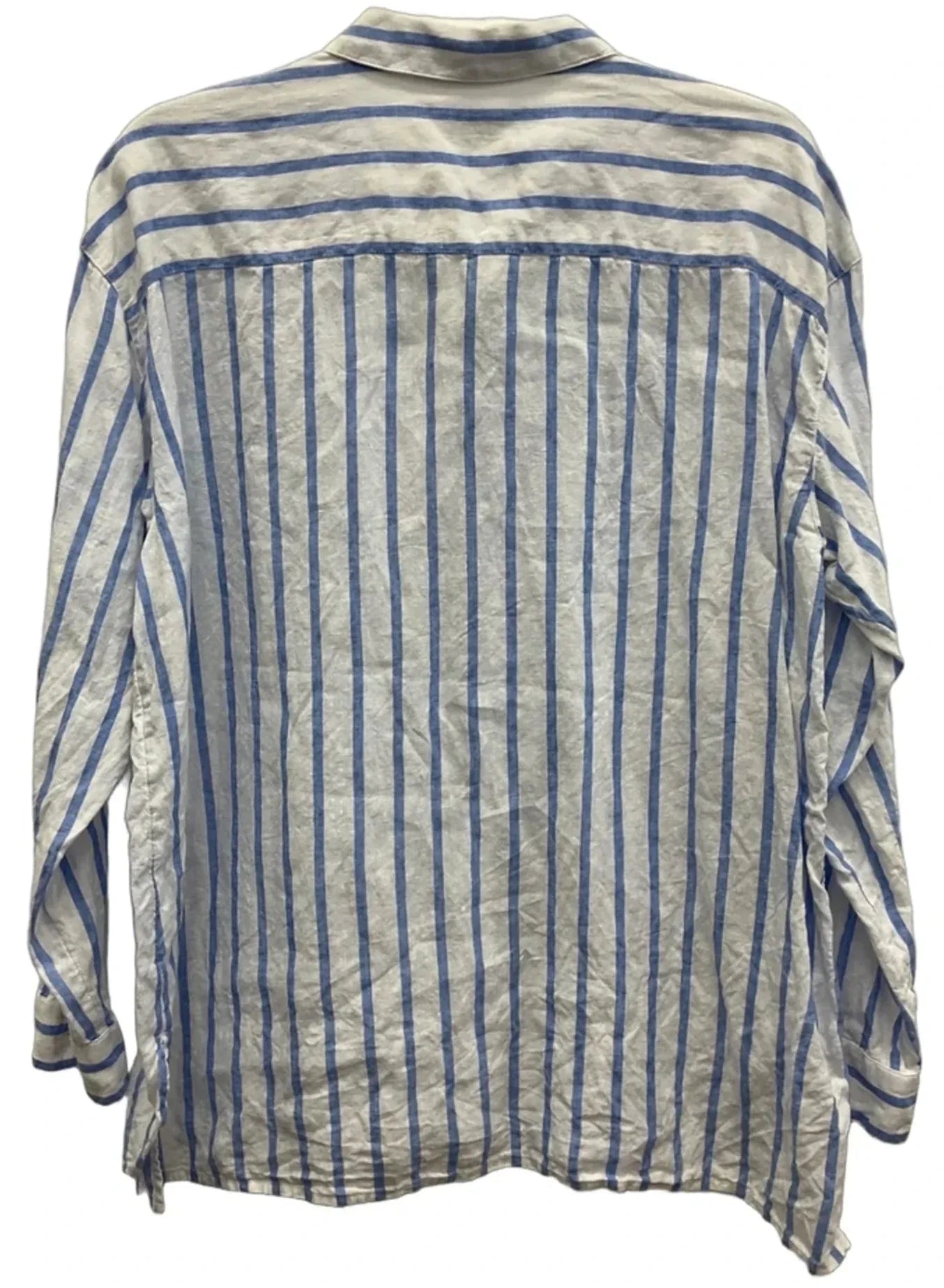 Blouse Long Sleeve By J. Jill In Blue & White, Size: L