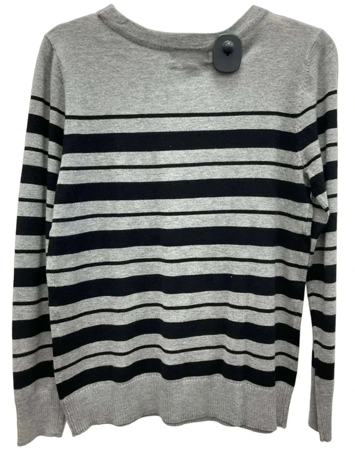 Top Long Sleeve By Liz Claiborne In Black & Grey, Size: S
