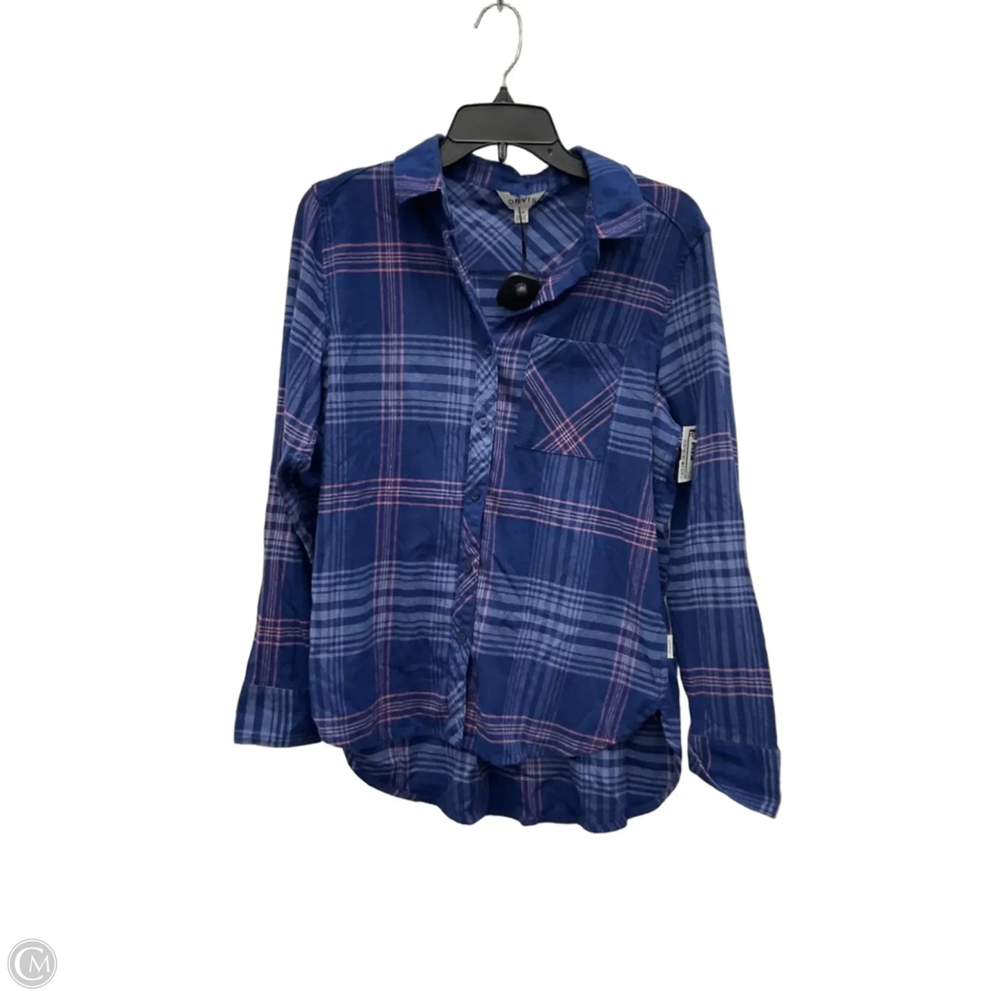 Blouse Long Sleeve By Orvis In Blue, Size: M
