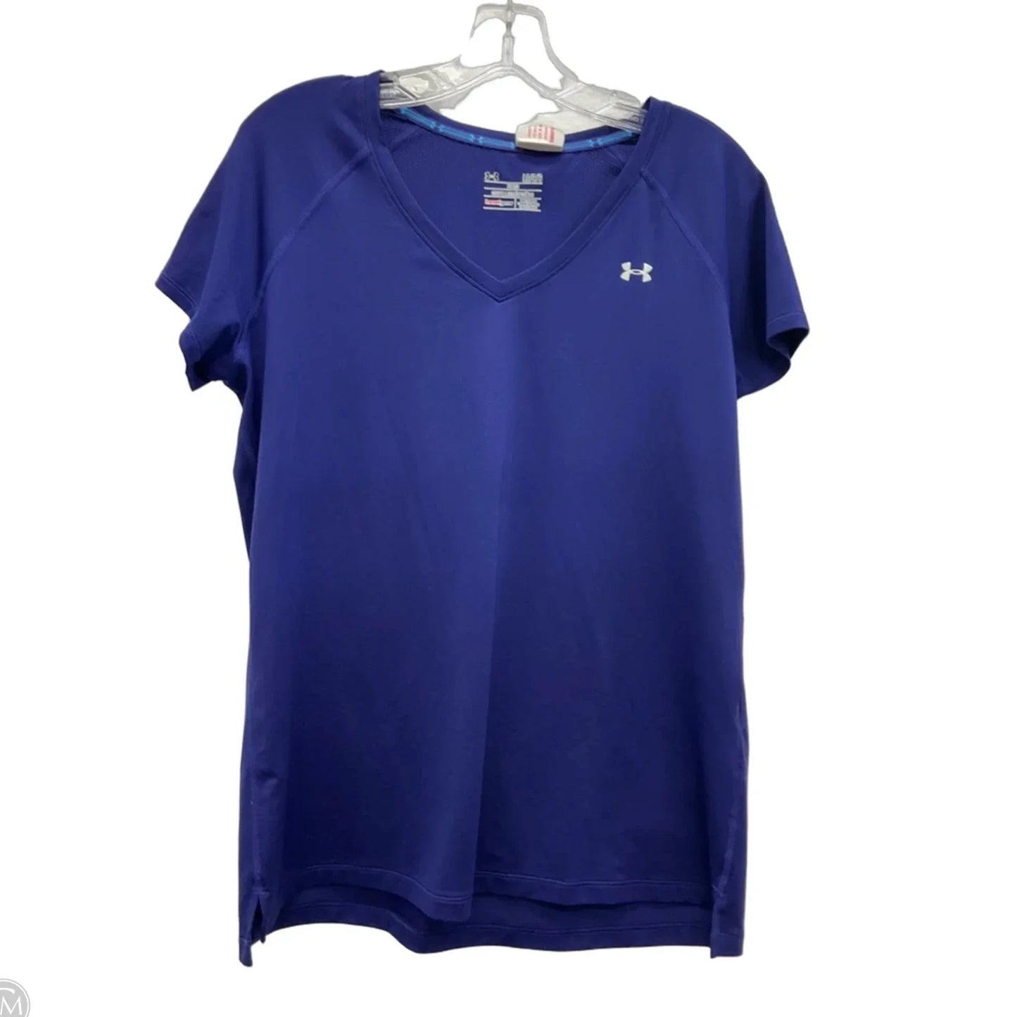 Athletic Top Short Sleeve By Under Armour In Purple, Size: L