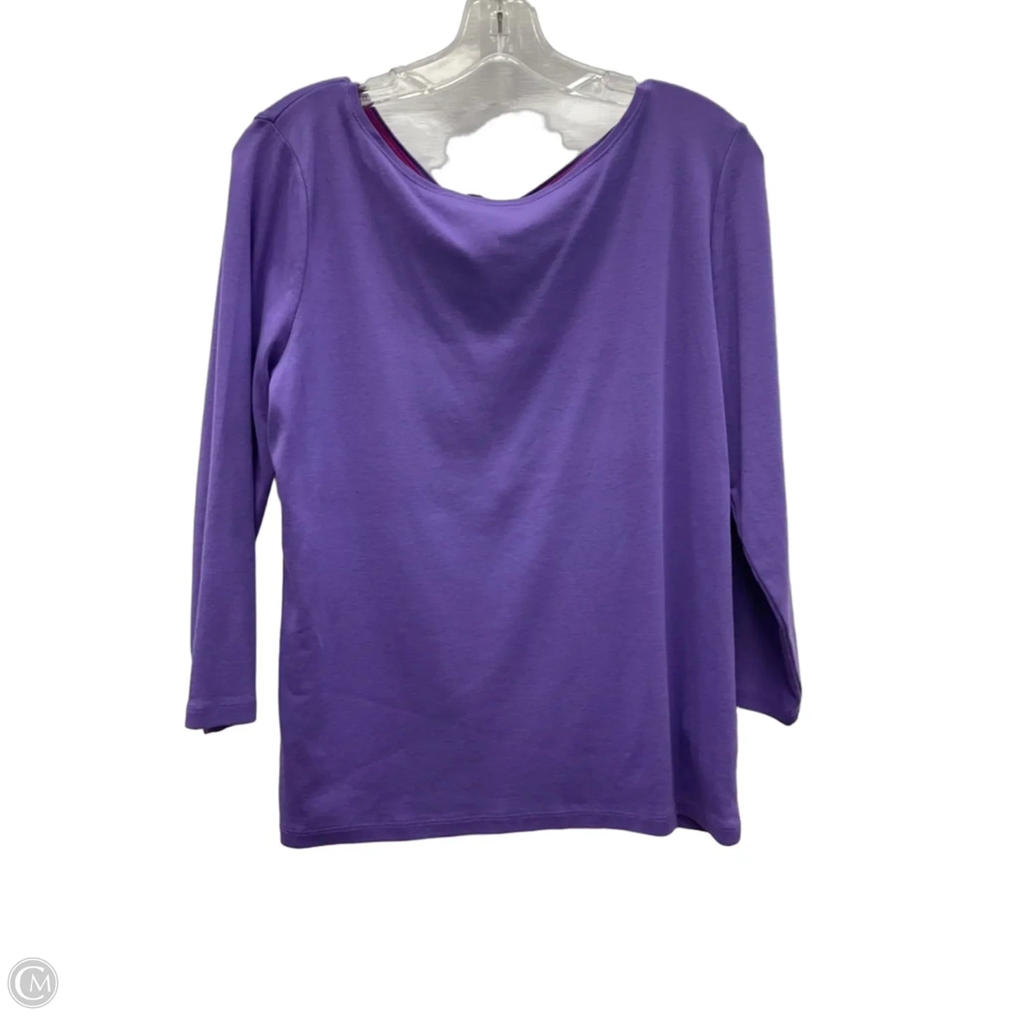 Top Long Sleeve Basic By Talbots In Purple, Size: L