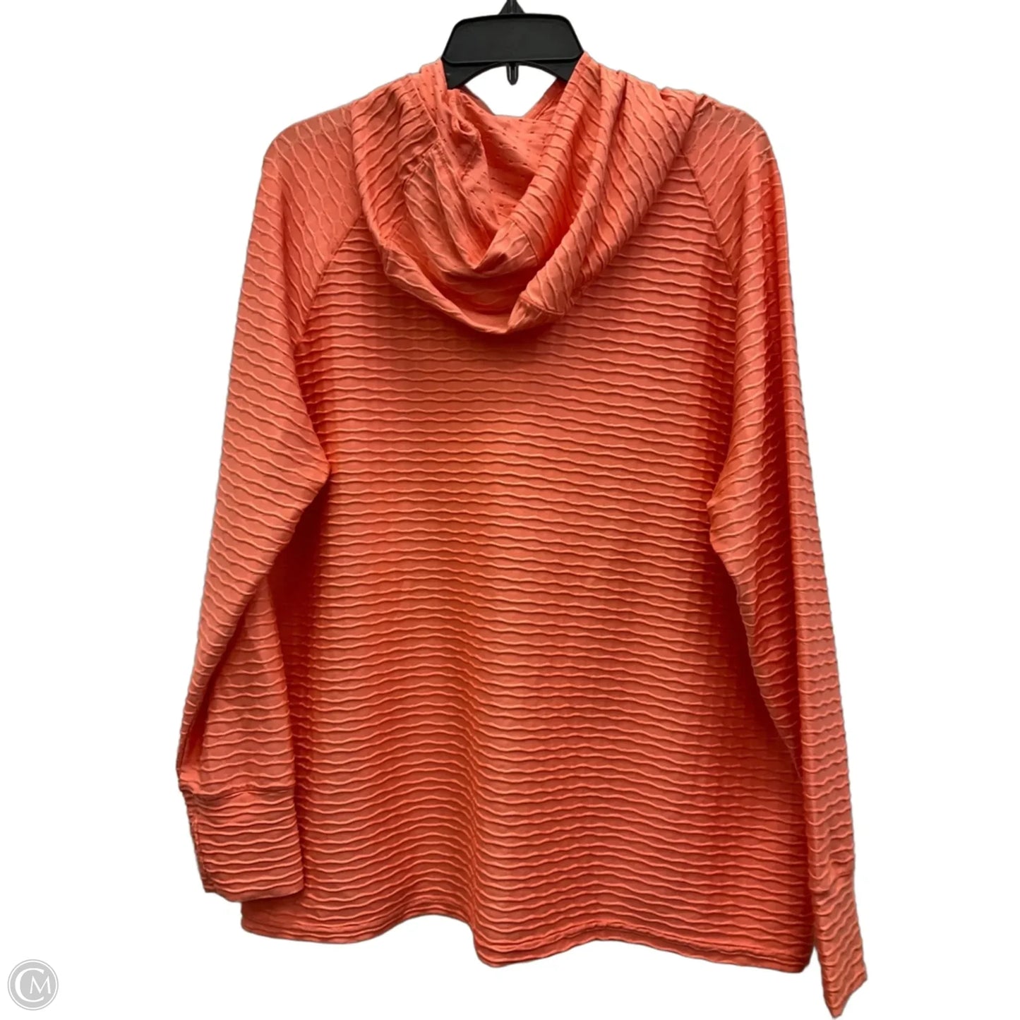 Athletic Top Long Sleeve Hoodie By Mta Sport In Orange, Size: 1x