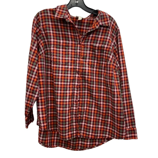 Blouse Long Sleeve By St Johns Bay In Orange, Size: 0x