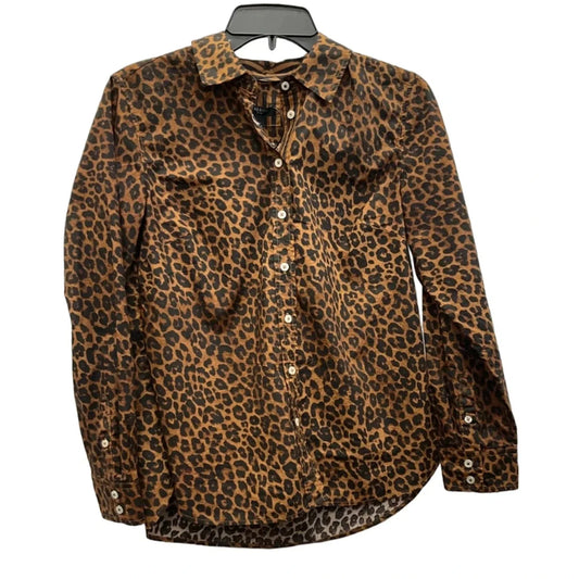 Blouse Long Sleeve By Talbots In Animal Print, Size: Sp