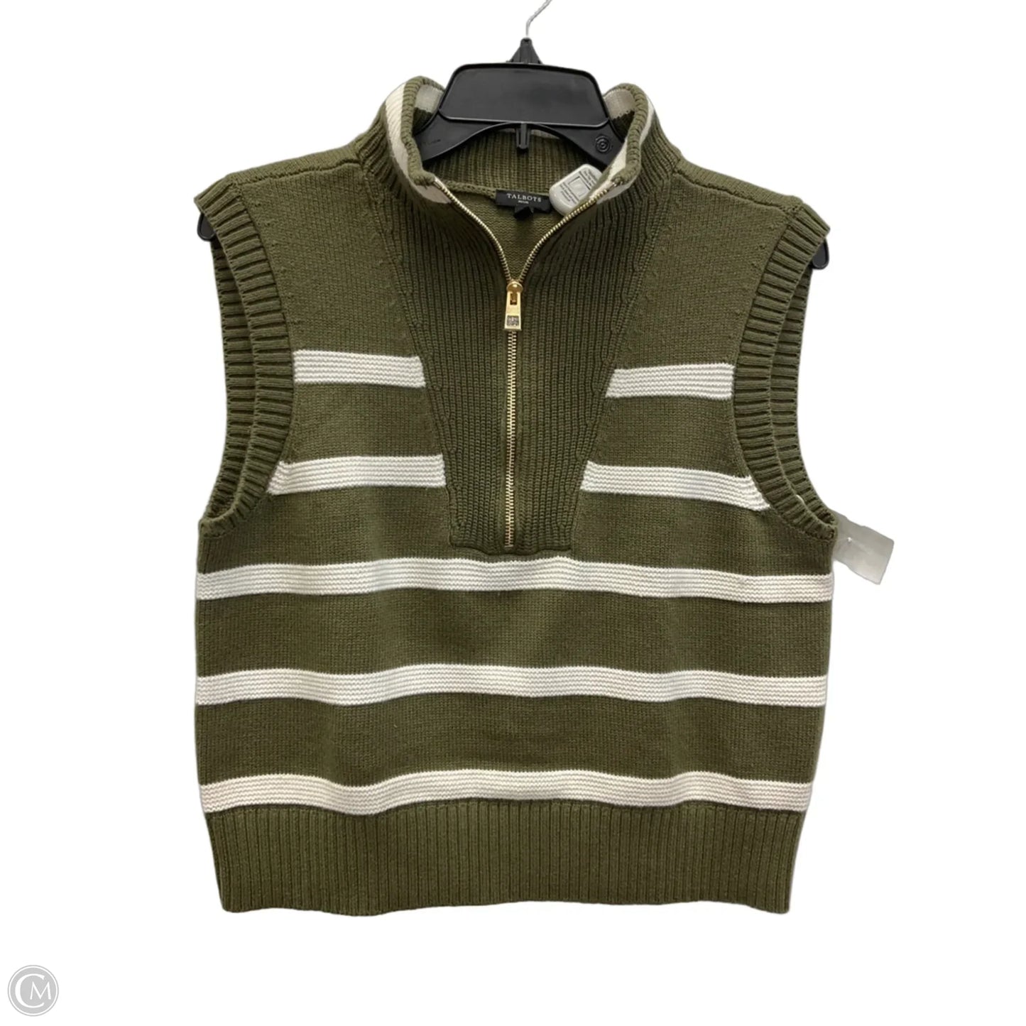 Vest Sweater By Talbots In Green, Size: Sp