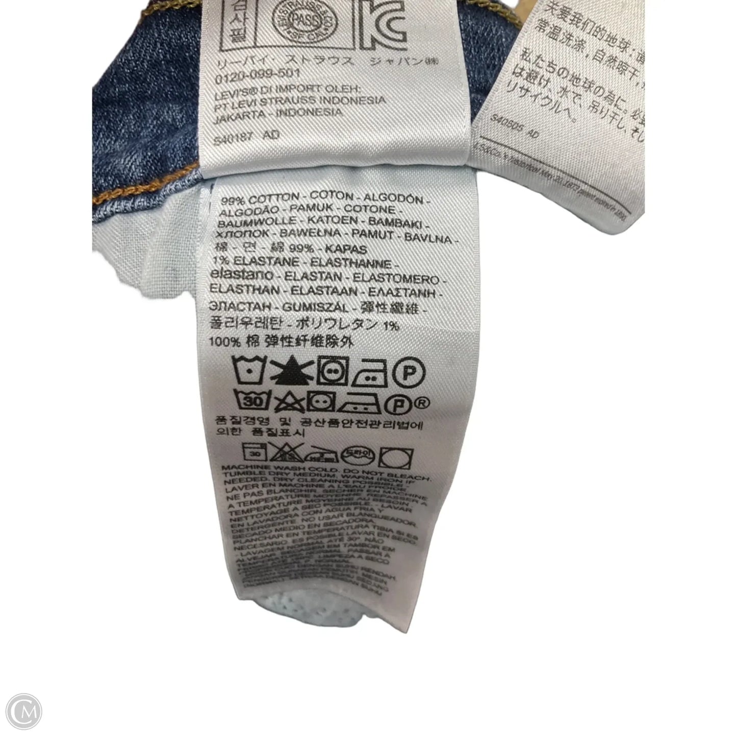 Jeans Straight By Levis In Blue, Size: 28