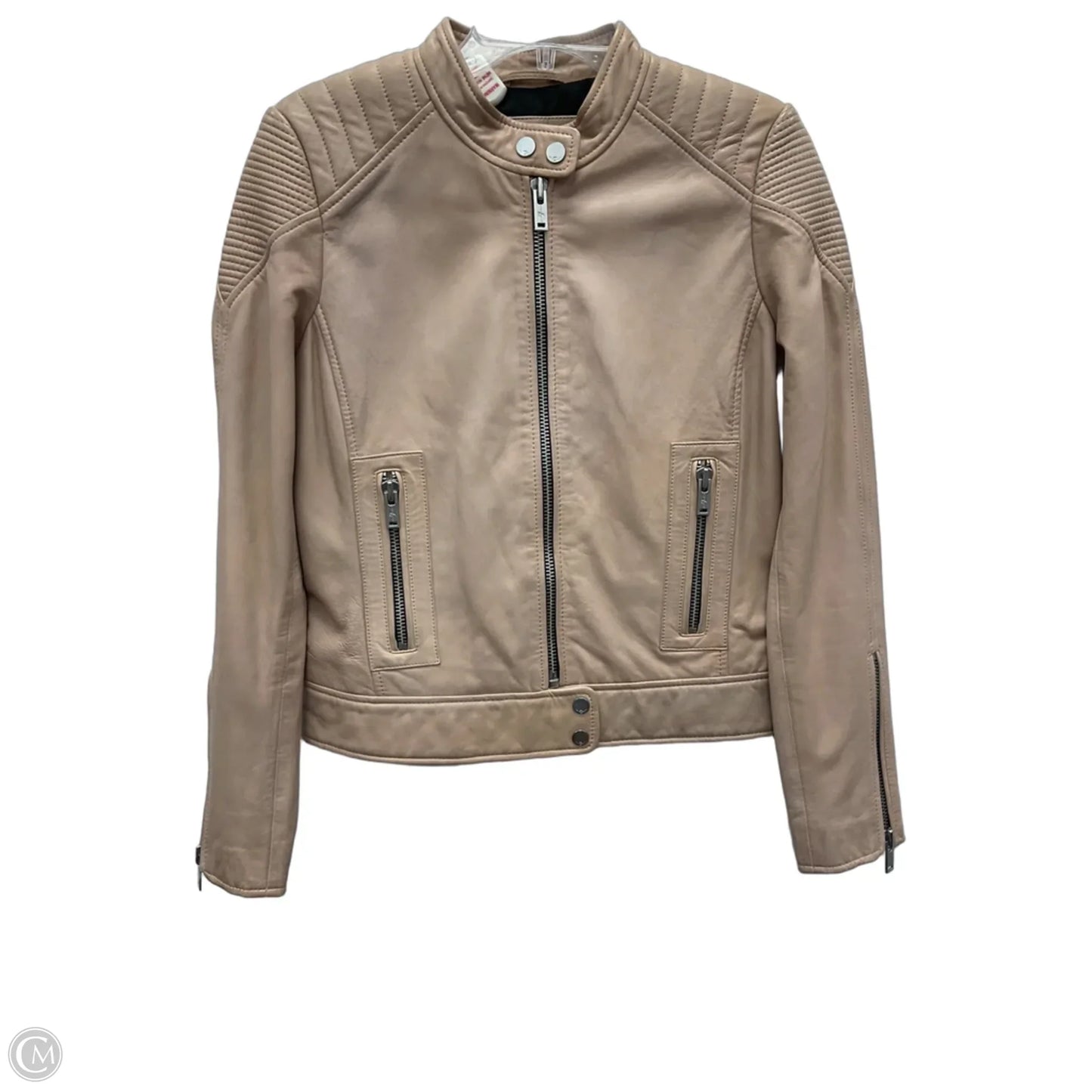Jacket Moto Leather By 7 For All Mankind In Pink, Size: M