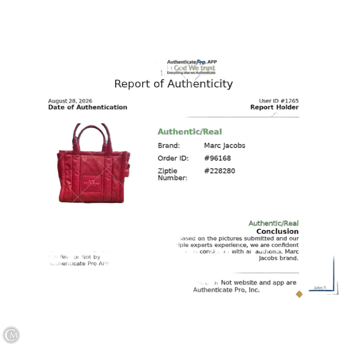 Tote Luxury Designer By Marc Jacobs, Size: Small