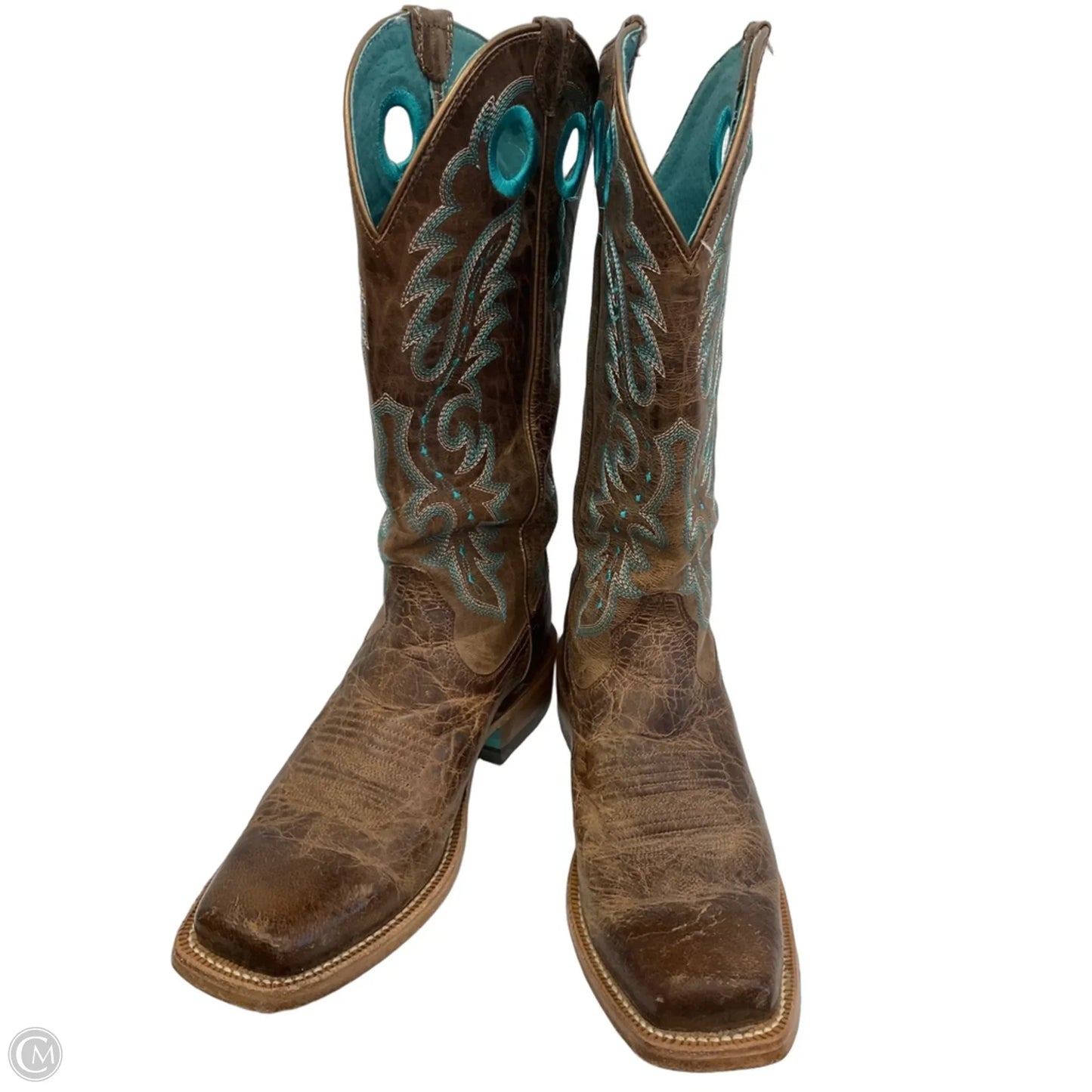 Boots Leather By Ariat In Blue & Brown, Size: 8