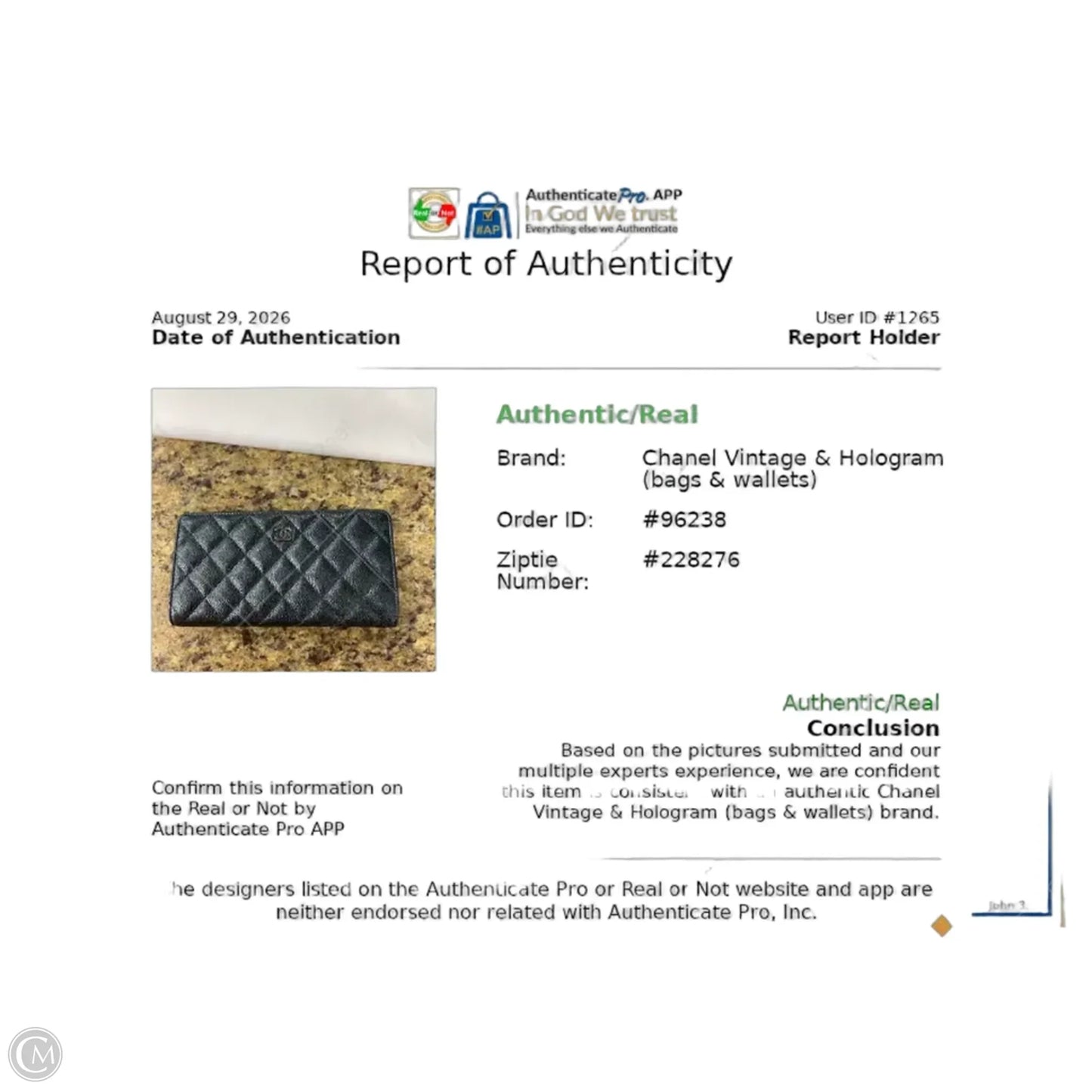 Wallet Luxury Designer By Chanel, Size: Medium