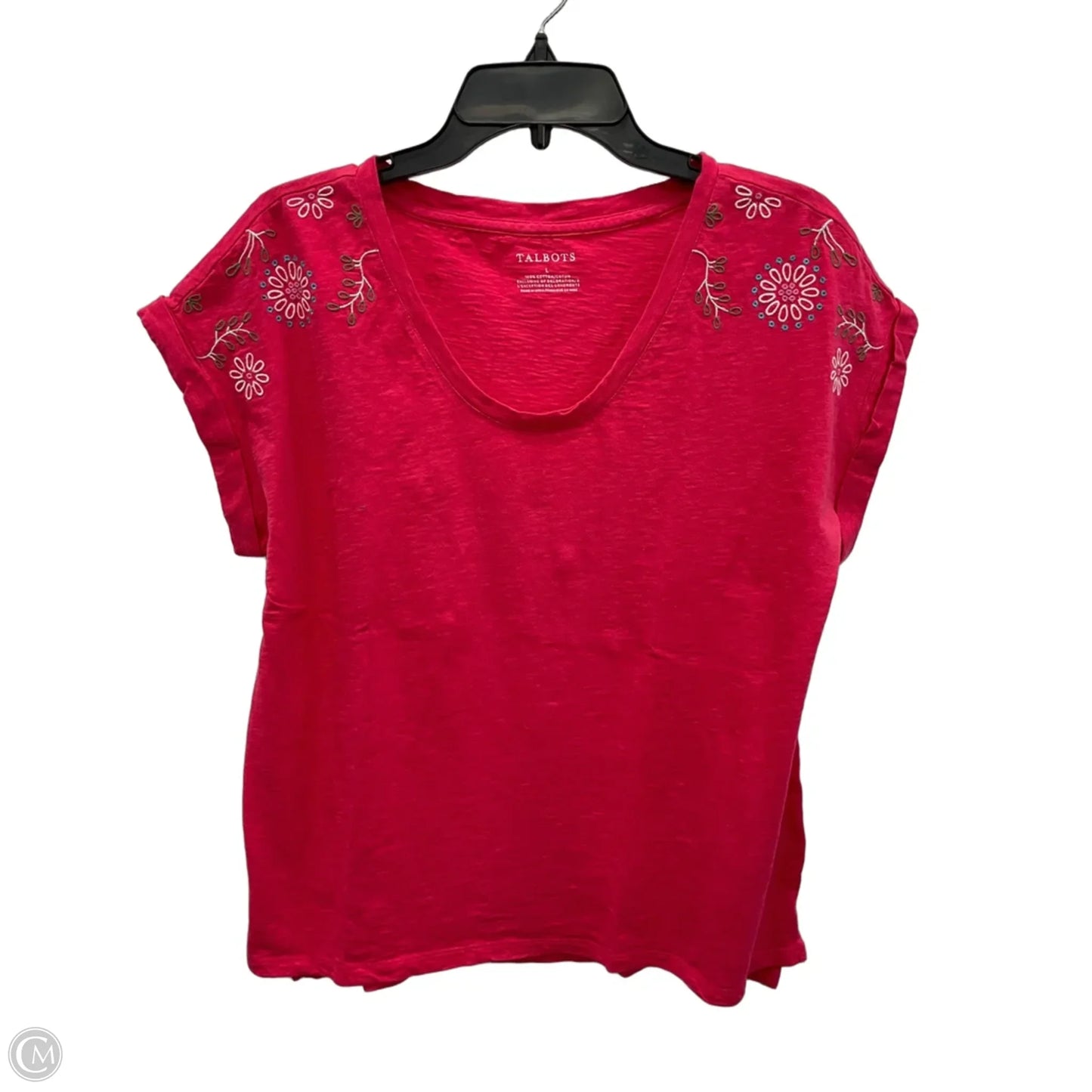 Top Short Sleeve By Talbots In Pink, Size: L