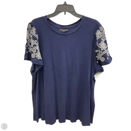 Top Short Sleeve By Lane Bryant In Blue, Size: 3x